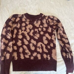 Vero Moda Animal Print Sweater - Burgundy and Pink